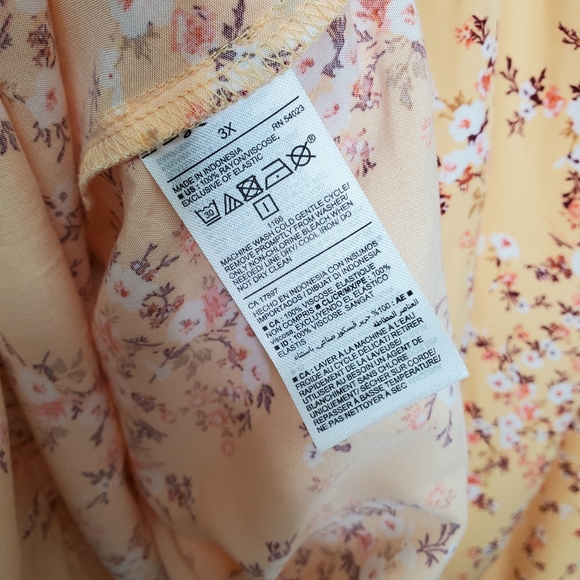 NWT OLD NAVY Yellow Fit and Flare Puff-Sleeve Prairie Floral Print Dress Plus 3x - Picture 6 of 8